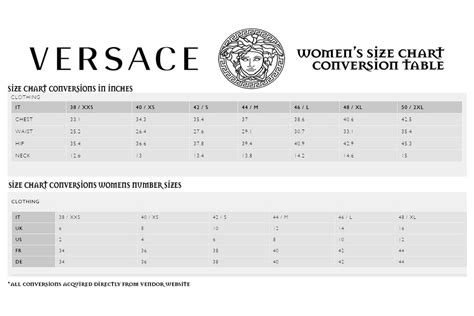 versace kids size chart|versace size 42 in us.